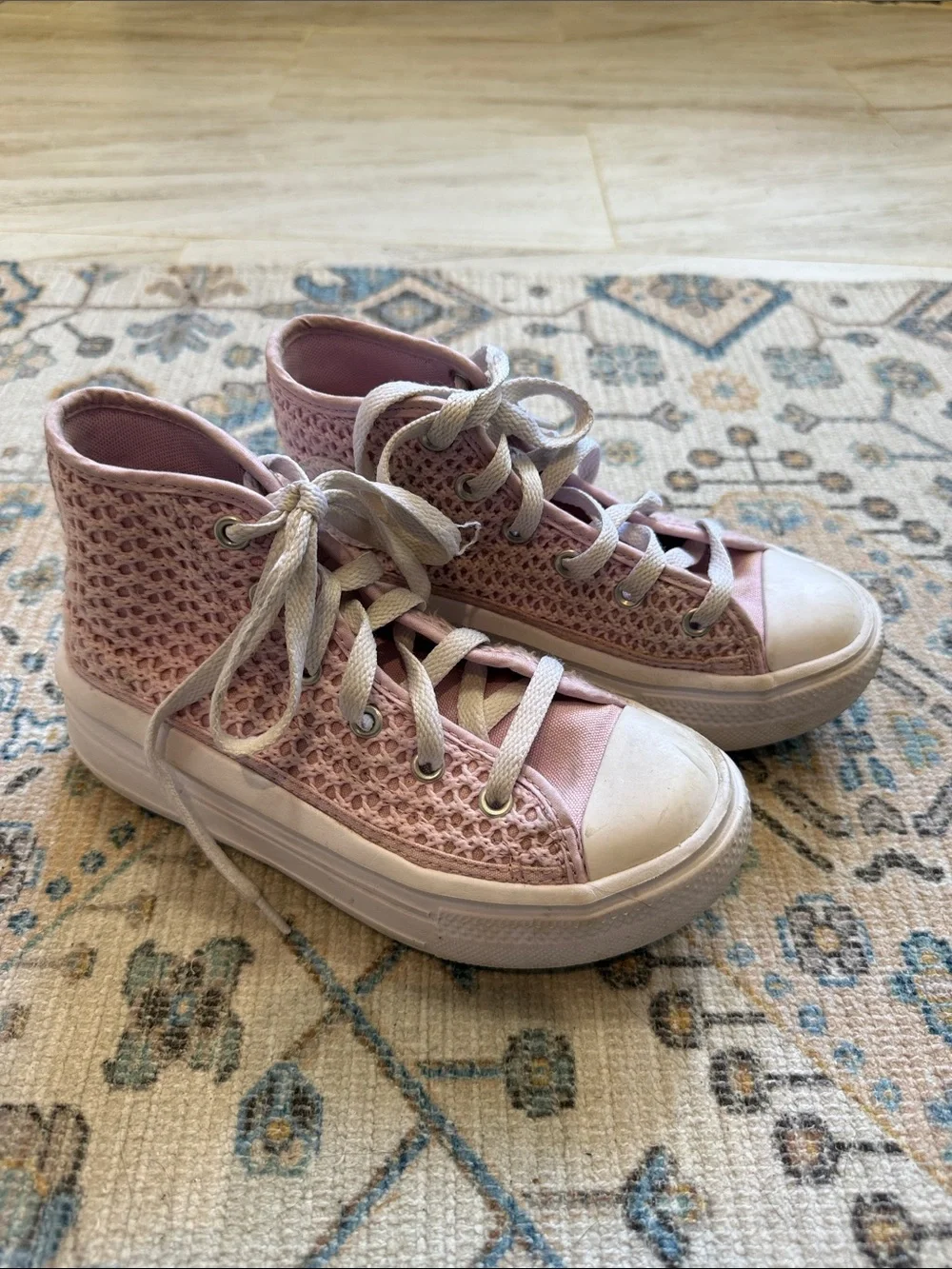 Converse Pink Knit High-Top Sneakers